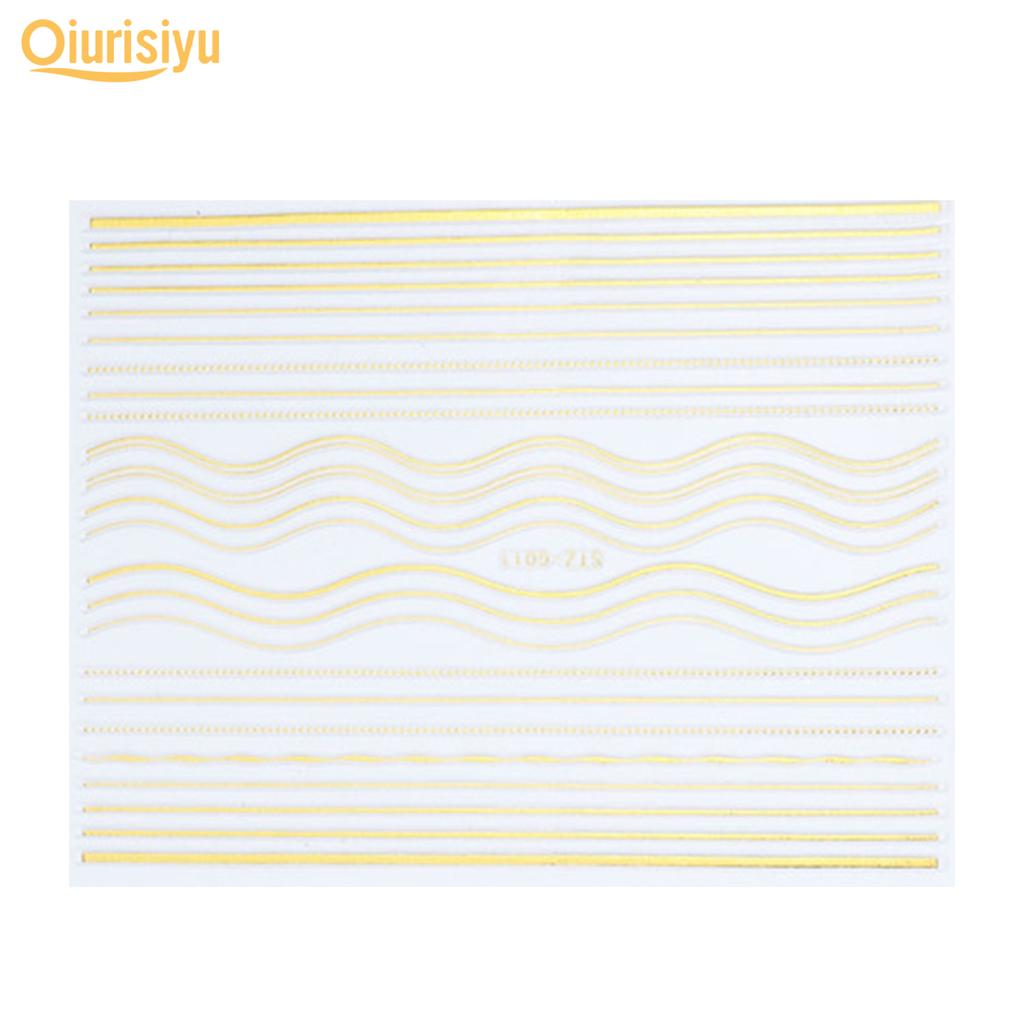 Gold Colour Geometry Shapes Nail Art Sticker