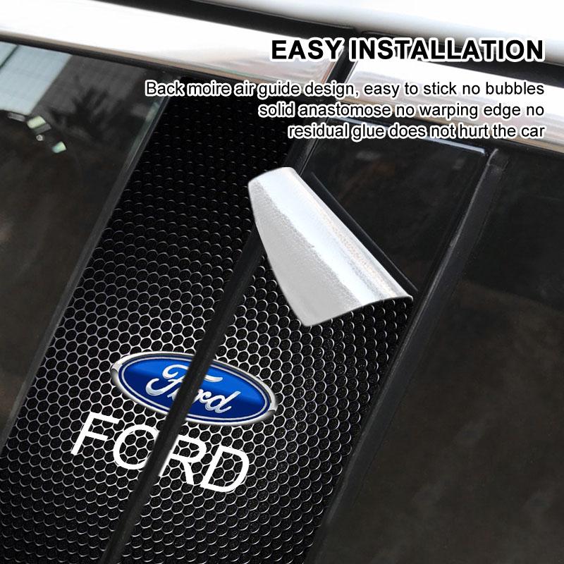 BBBM3 Car Emblem Center Pillar Sticker Auto Door Decorative Stickers for Ford MK1 MK2 MK3 Focus 2 3 4 Fiesta MK7 Mondeo MK4 ST Focus