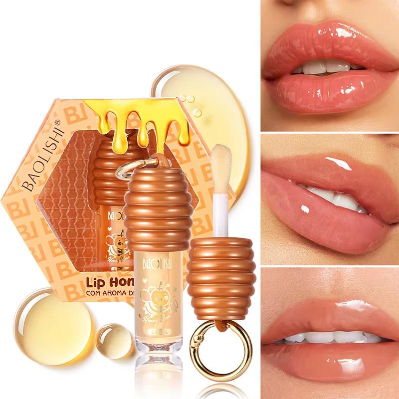 Honey Flavored Lip Gloss for Plump Lips Coloring Collagen Lip Gloss Moisturizing Lip Care Extreme Volume