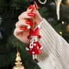Indoor Hanging Decor Red And White Doll Pendants for Christmas Tree, Decorative Wooden Girls Holiday Symbols Ornament, Seasonal Tree Ornaments