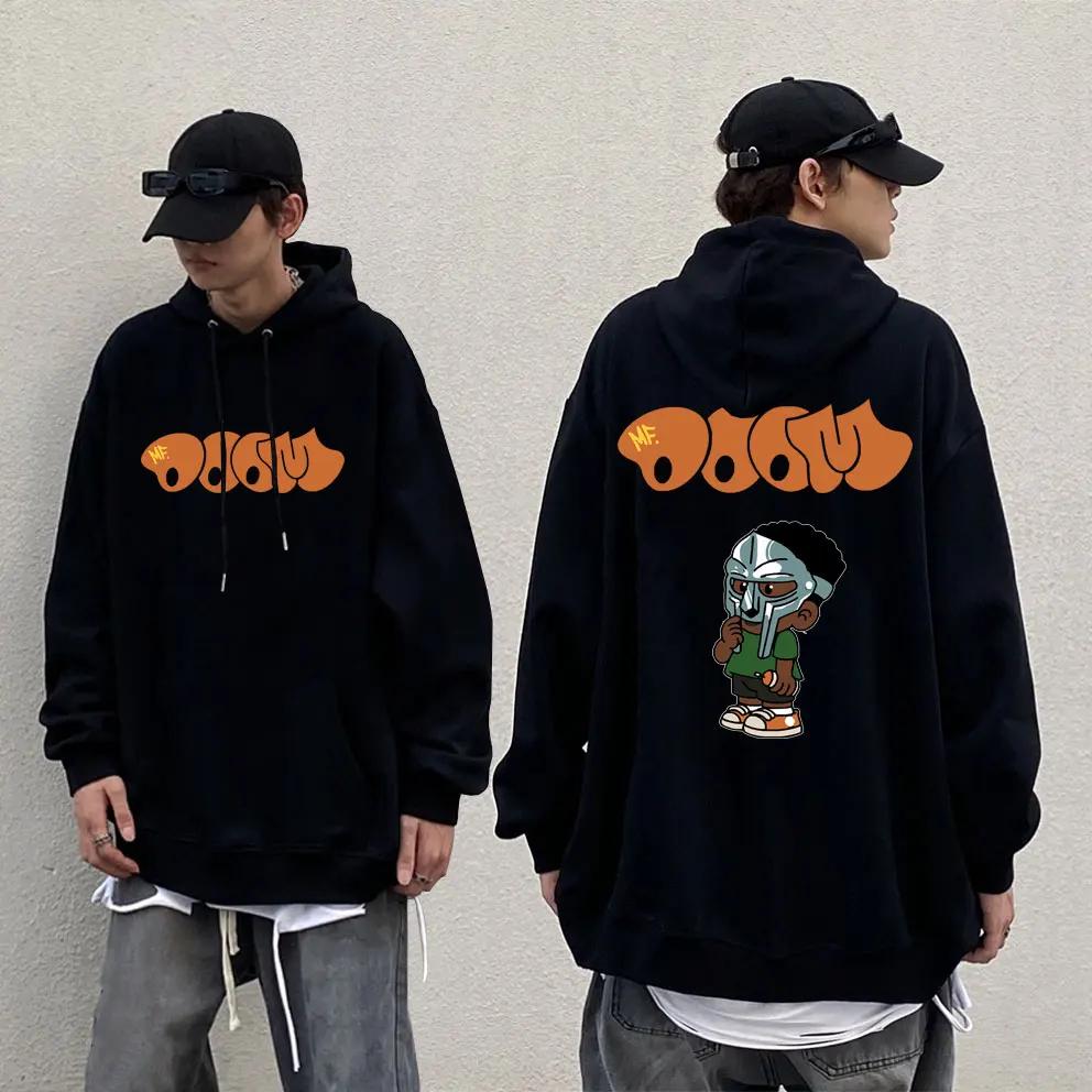 Rapper Singer Mf Doom Madlib Madvillain Graphic Print Hoodie Men Women Fashion Hip Hop Vintage Sweatshirt Male Oversized Hoodies
