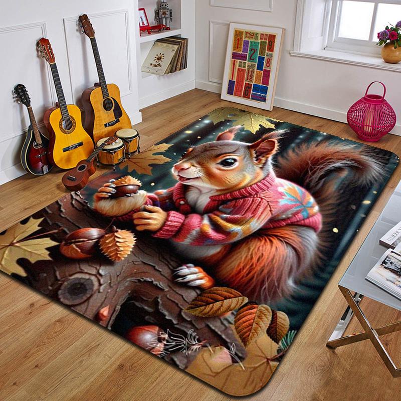 S-squirrel Printed Carpet Fashion Yoga Mat Non-Slip Carpet Bedroom Decoration Outdoor Carpet Bedroom Birthday Gift