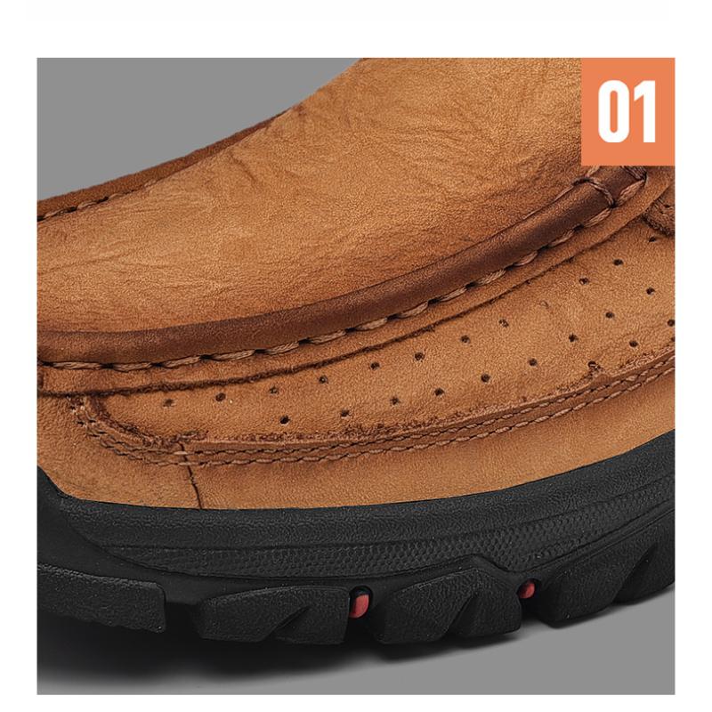 Мужские походные кроссовки из натуральной кожи большого размера, повседневные кроссовки без застежек 39-48