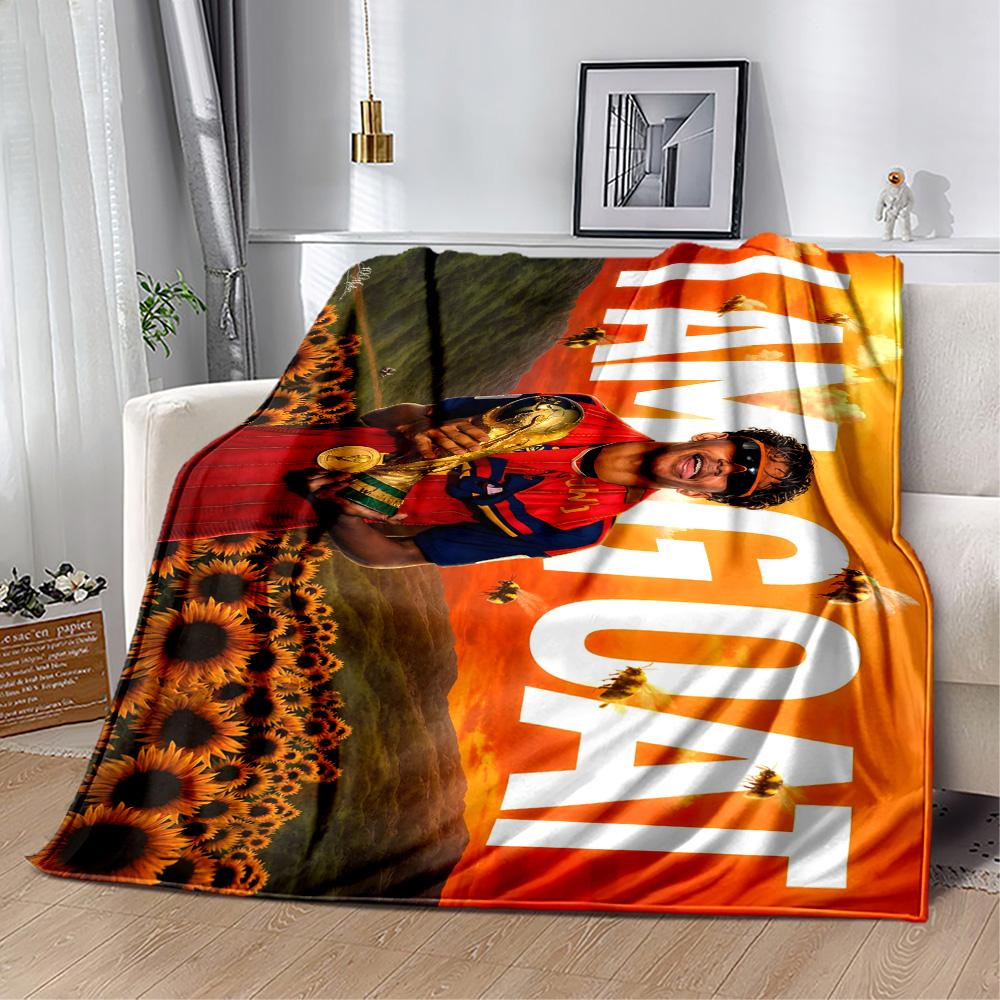 Lamine Yamal's Spain Football Legend Blanket Ultra-Soft Great for Couch Bedding Livingroom for All Occasions Playful Design Unique Gift for Family and