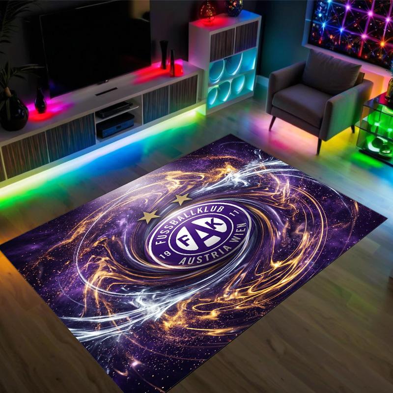 Austria Wien FC Design Crystal Velvet Carpet Cozy Non?Slip Printed Rug For Bedroom Living Room Entrance