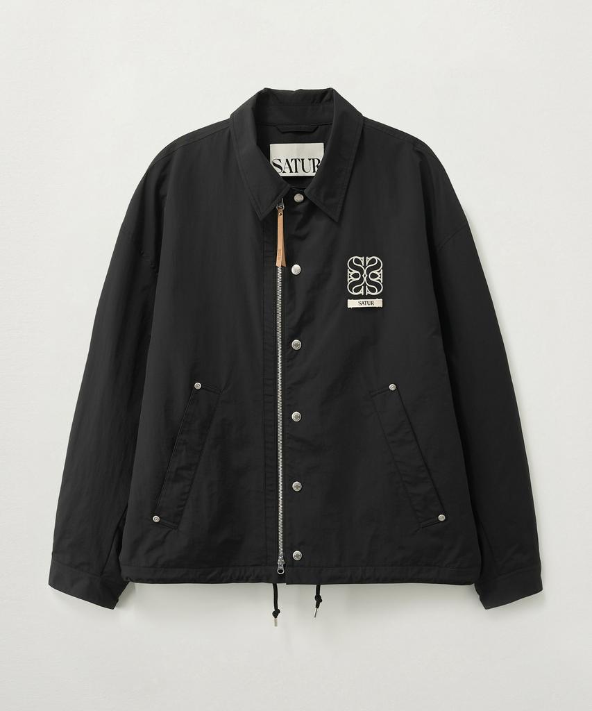 Satur Theo Nylon Blend Coach Jacket Black