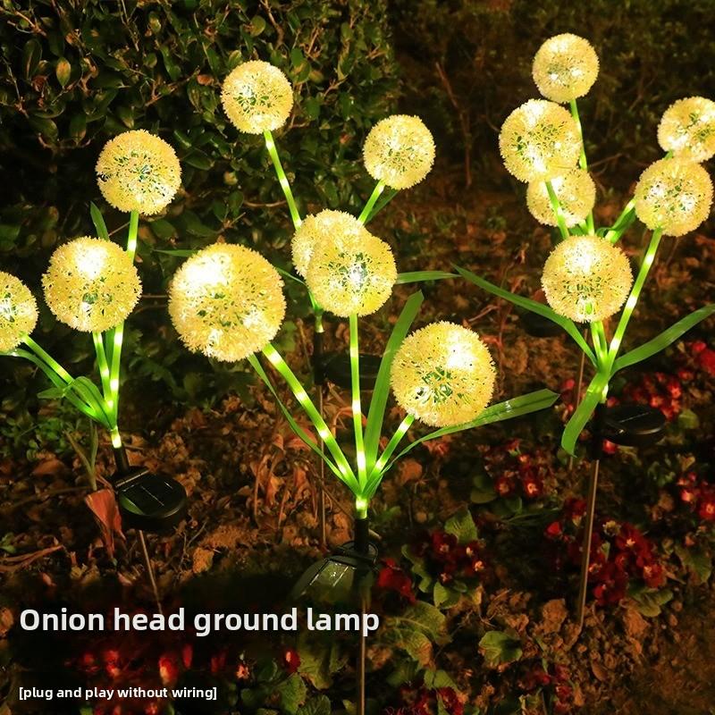 Lámpara solar LED de diente de león para jardín, decoración de patio impermeable, luz de paisaje