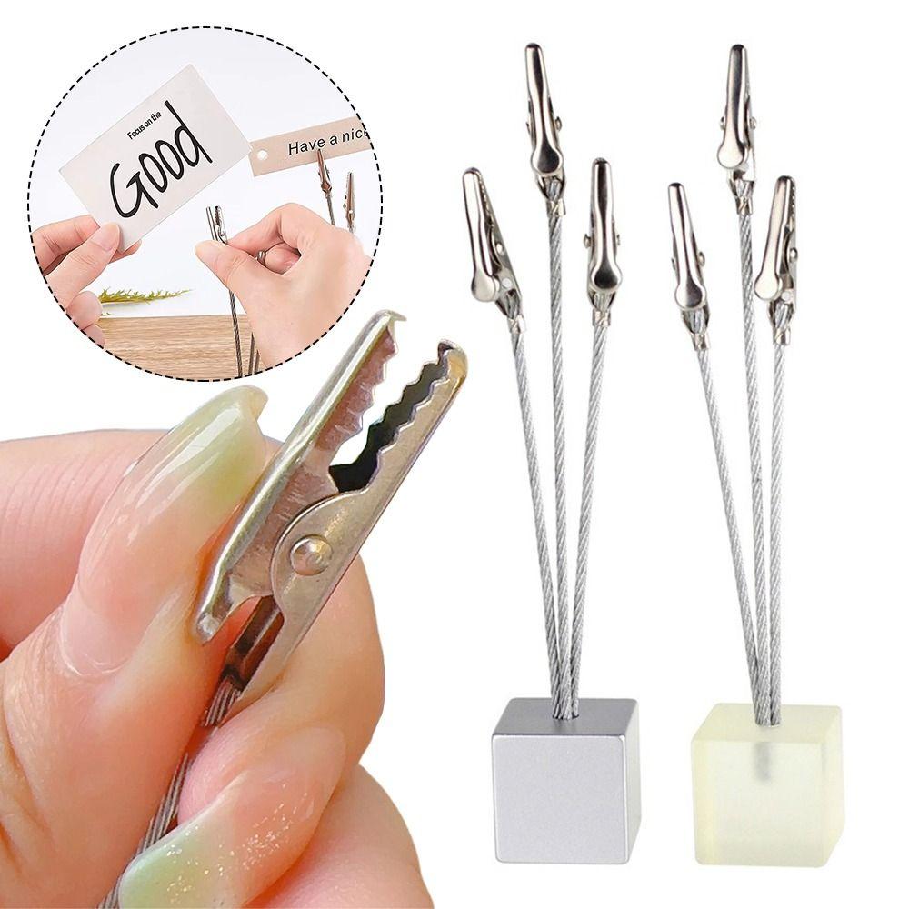 5PCS Three Head Memo Clip Holder Multifunction Desktop Notes Clamp Birthday Wedding Party