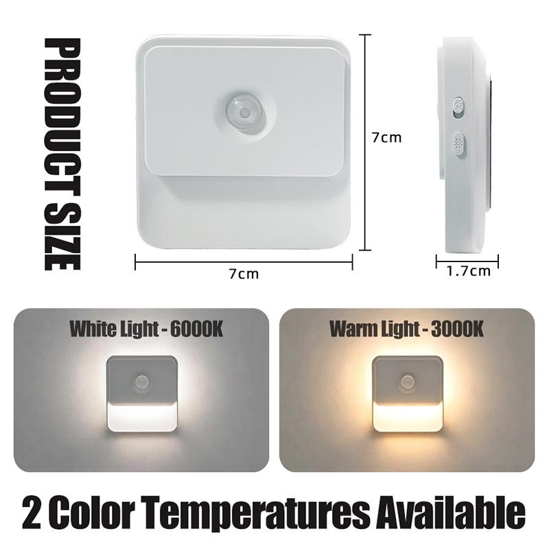 Motion Sensor Light Double Side Lighting LED Night Light USB Rechargeable Wireless Magnetic Human Body Induction Lamp for Stairs