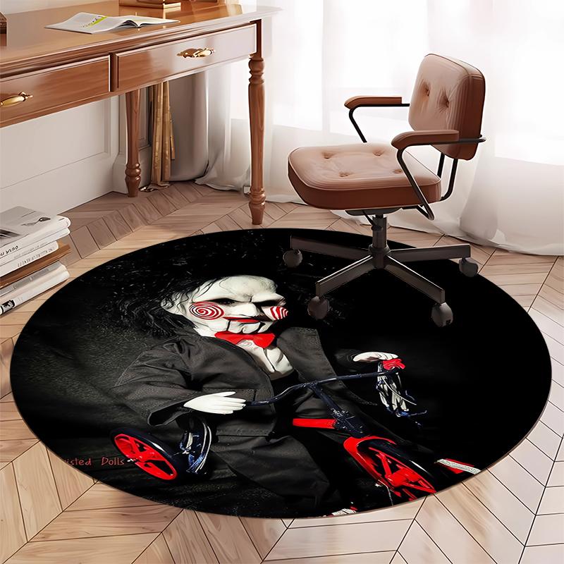 Halloween horror Printed Round Rug Carpet Chair Rug Area Rug Entryway Doormats,for Office Chair Living Room Bedroom Kitchen Room.