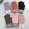 1 пара зимних перчаток унисекс, вязаные толстые теплые цвета соответствующего цвета, противоскользящие эластичные, мягкие, теплые, плюшевые перчатки для езды на велосипеде с сенсорным экраном