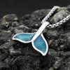 Новые кулоны-подвески в виде хвоста синего кита из нержавеющей стали, ожерелья для мужчин и женщин, длинная цепочка, чокер, подвеска, праздничные украшения
