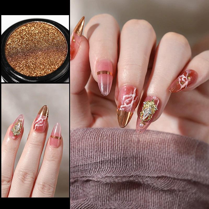 Ногти Аврора Жемчужный Серебряный Глиттерная Пыль Хром Лунный Серебряный Втираемая Пудра Ракушка Зеркальный Пигмент Материалы для Нейл-Арта Декор