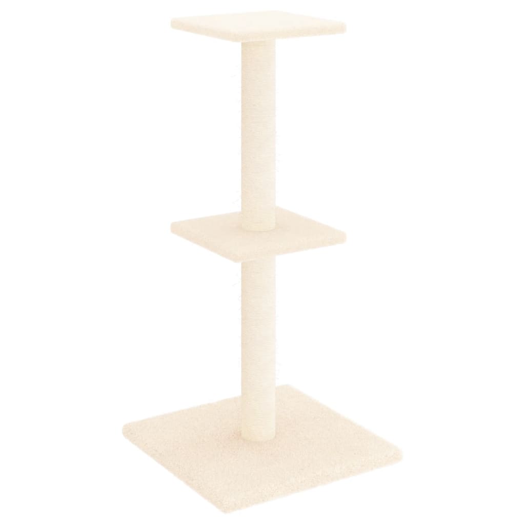 Cream Colored Cat Tree with Sisal Scratching Posts 73 cm