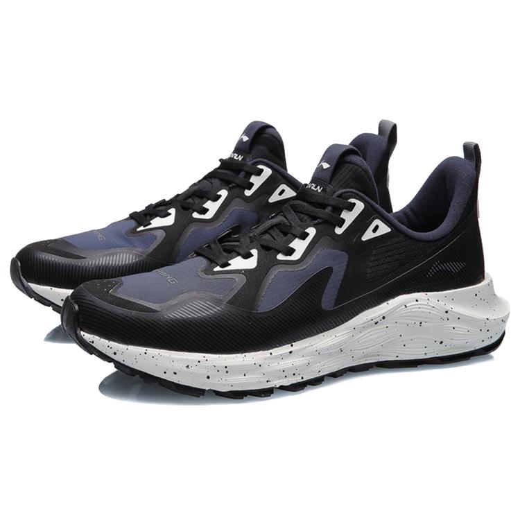 Li Ning Cloud Shield Легкая амортизация с возвратом энергии Низкие кроссовки для бега Унисекс Черно-серые ARHR079-1