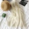 Summer Women's Scarf Sunscreen Beach Scarf Solid Color Long Scarf New Extended Imitation Silk Scarf Thin Style