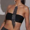 Adjustable Metal Sequin Necktie Narrow Glitter Cravat Shiny Crystal Rhinestone Neck Tie  Party