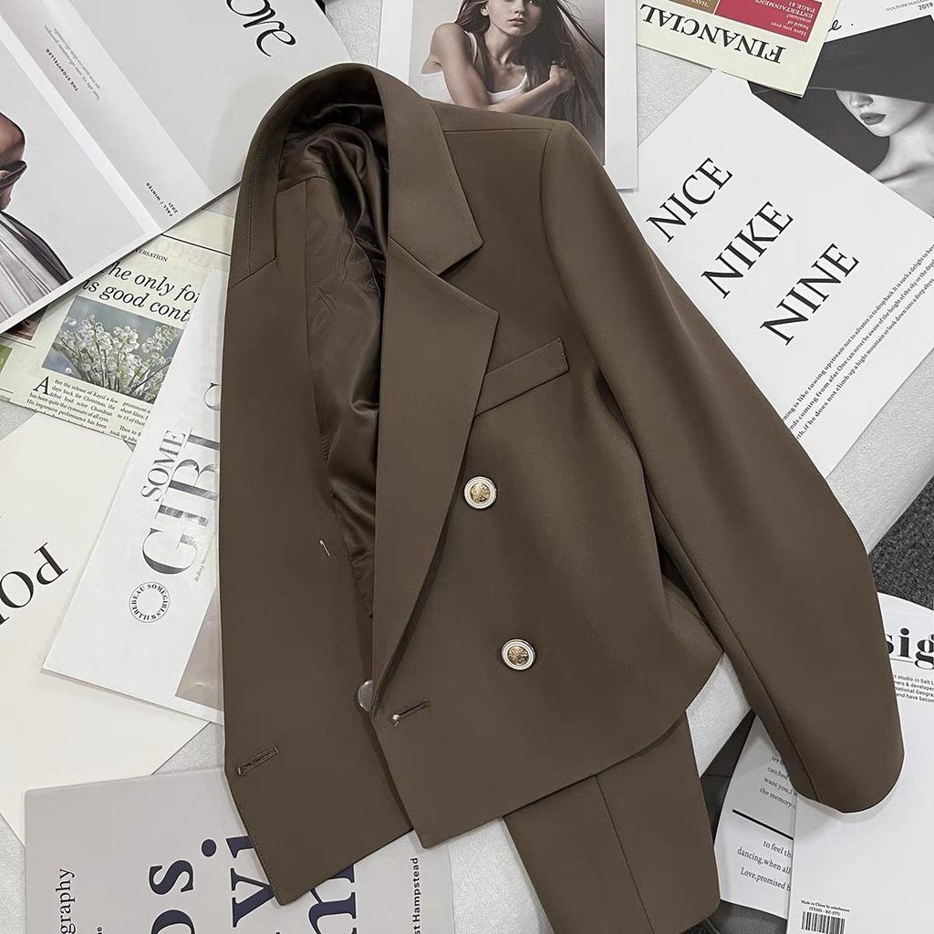 Spring Female Small Fragrance Double Breasted Short Coat And Jacket Women Blazers