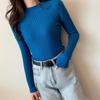 Women Spring Autumn Winter Half Turtleneck Pullovers Sweaters Jumper Primer Shirt Long Sleeve Short Slim-fit Tight Chic Solid One Size