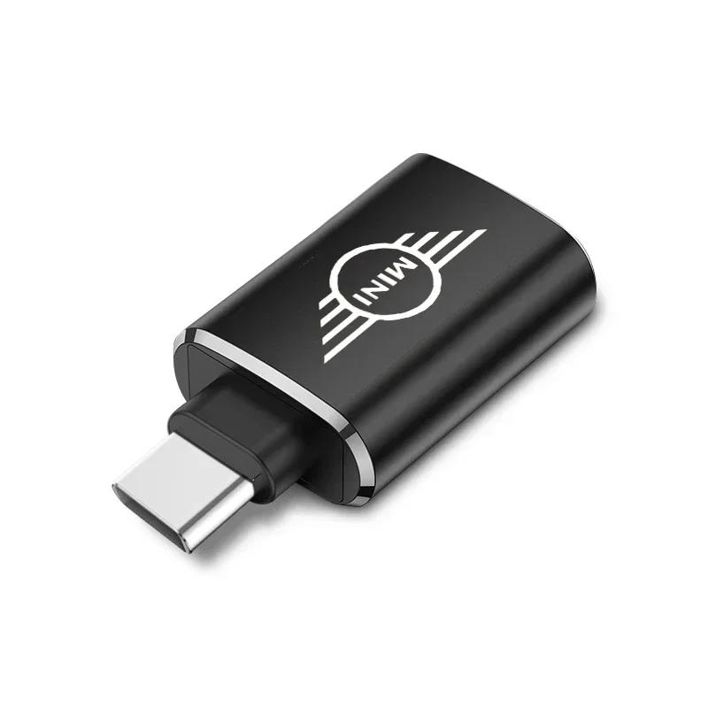 CCJ1 For Bmw Mini Car Type-C To USB 3.0 Interface Mini Converter Charging Adapter Rline logo For MINI Cooper Fridge One F56 R56 R57 R