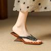 Французские потрясающие босоножки на высоком каблуке, женская летняя одежда, модные тапочки со стразами и бантом, шлепанцы с носками