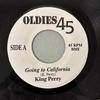 7-дюймовая пластинка KING PERRY  JAMES WAYNE  Going To California  Please Baby P NONE Oldies 45 Jamaica Blues Б/у