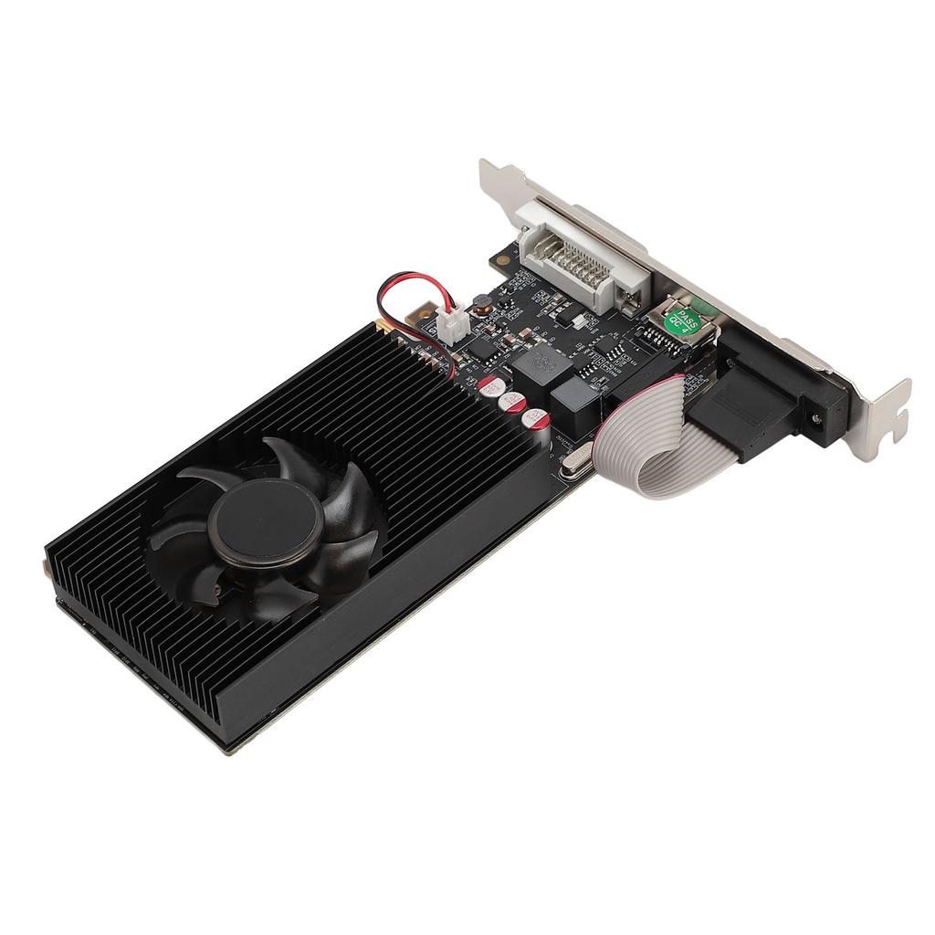 Однослотовая видеокарта 2 ГБ для GDDR3 PCIE Тонкая Низкопрофильная 64-битная с VGA HD Multimedia Interface DVI Вентилятором GT730