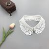Fake Collar Embroidered Lace Flower Detachable Collar Women Solid Color Hollow Design False Collar Match for Tops Sweatshirts