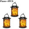 Solar Metal Flickering Flame LED LanternOutdoor Hanging Light HeavyDuty Solar Powered for Yard PatioChristmas Holiday Decoration