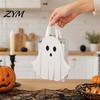 Halloween Party Supplies for Children Ghost Cardboard Gift Bag, Cute Candy Goodie Bags Holiday Snack School with Handle Birthday, Trick or Treat