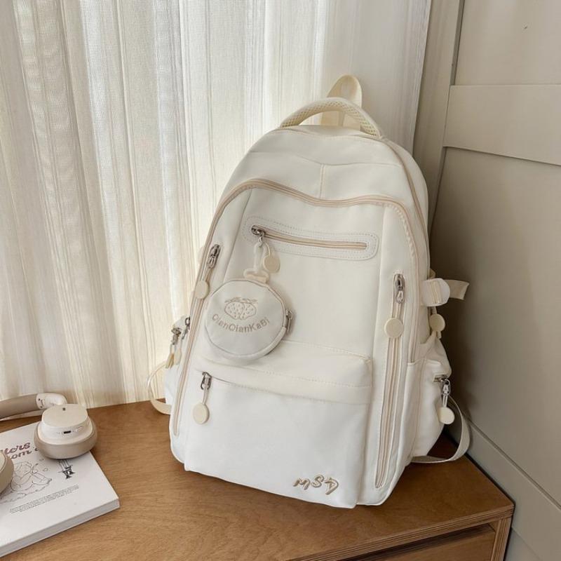 Школьный рюкзак школьный рюкзак женский однотонный свежий маленький рюкзак для учеников средней и старшей школы многосекционный рюкзак кампус рюкзак для студента