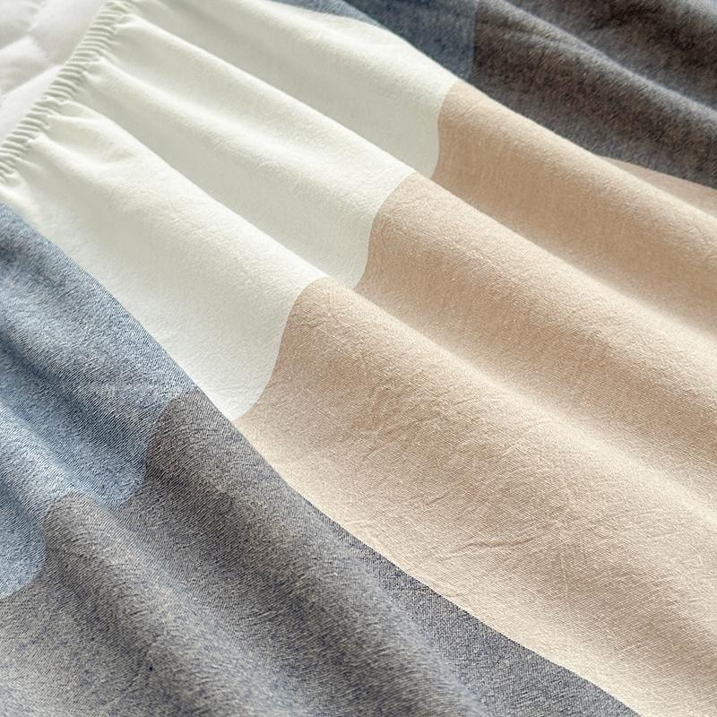 Sleeping grid skin friendly pure cotton thick bed sheet