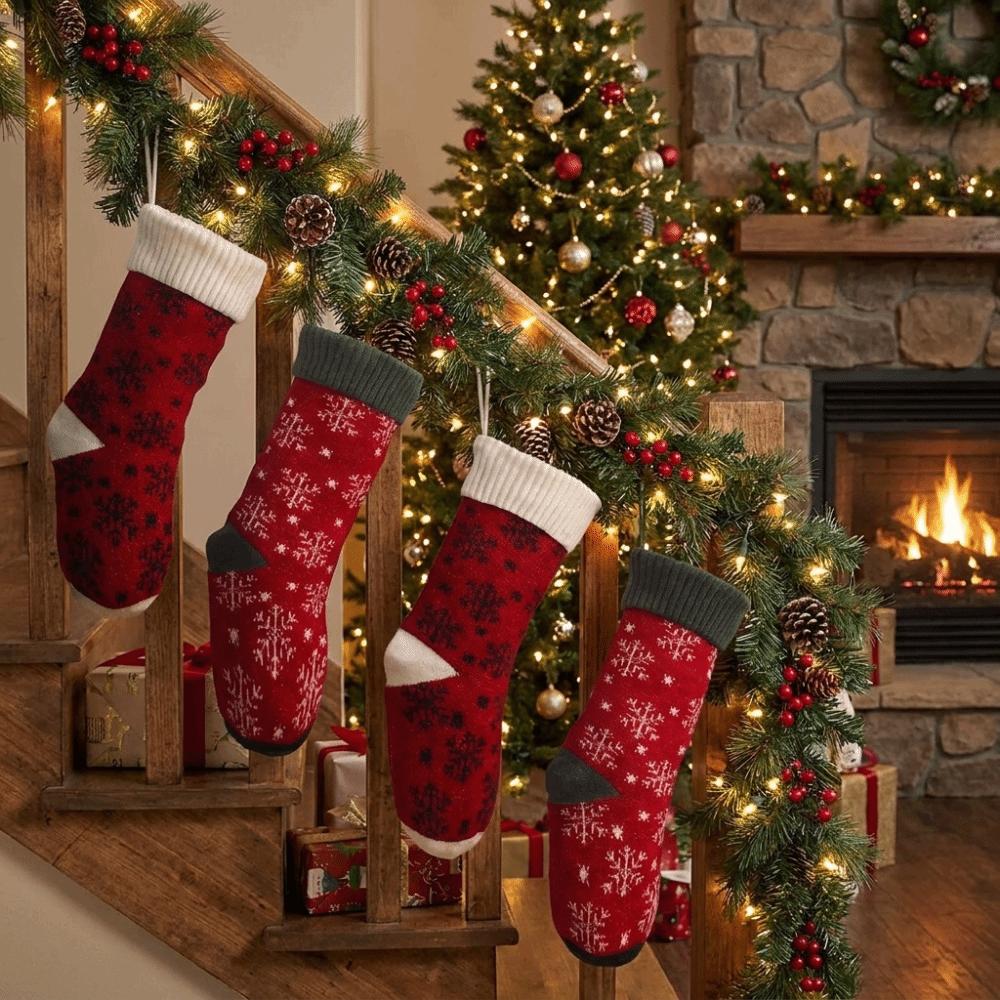 Large Capacity Christmas Gift Sock Hanging Candy Bag Christmas Hanging Sock Christmas Decorations