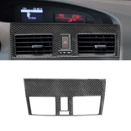 1x Carbon Fiber Car Front Center AC Vent Frame Cover Trim For Mazda 3 2010-2013