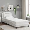VidaXL Viana Bed Frames Without Mattress, Upholstered Bed with Cushion, Single Bed, Adult Bedroom Bed, Modern, White 90x200 Cm 3208069