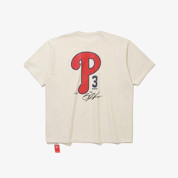 New Era Футболка с подписью Philadelphia Phillies Кремовая 15147522