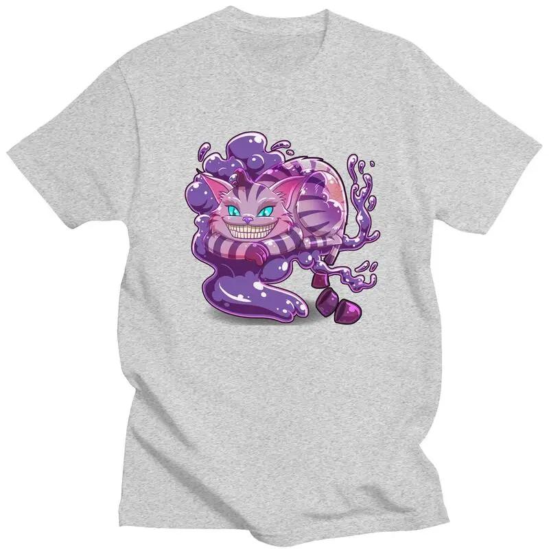 Alice in Wonderland Cheshire Cat T Shirt Short-Sleeve Cotton Tshirts Streetwear T-shirt Designer Tee Slim Fit Clothes
