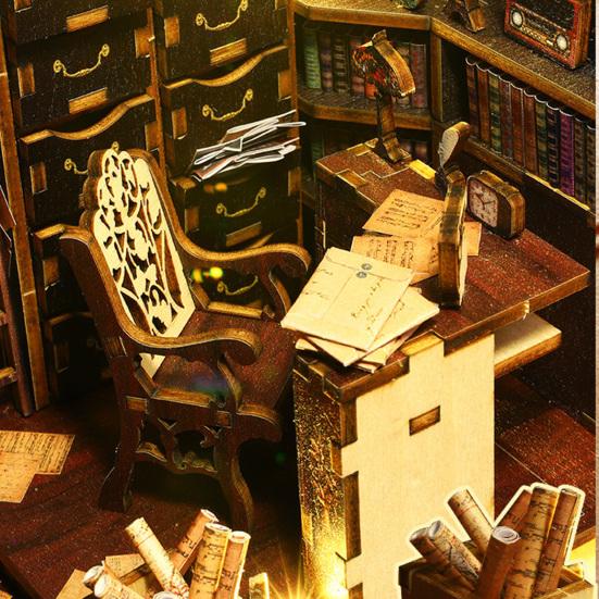 1 Набор DIY Набор для книжной полки Реалистичный Гладкий край Точно вырезанный Легко собрать Развитие воображения Кукольный домик 3D DIY Вставка для книжной полки Декор для
