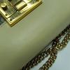 [Pre-Owned] Padlock Metal Lock Logo Chain Canvas And Leather Box Bag - Good #PTYRAN