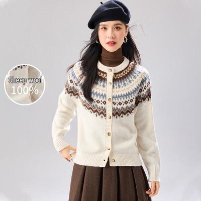 Женский кардиган Fair Isle из 100% мериносовой шерсти