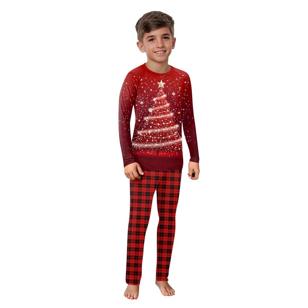 Комплект из топа и брюк с рождественскими принтами для всей семьи Одинаковые комплекты для всей семьи