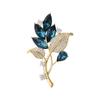 Elegant Orchid Brooch Light Luxury Niche Design Sense Blue Crystal Corsage Temperament Exquisite Elegant Suit Accessories