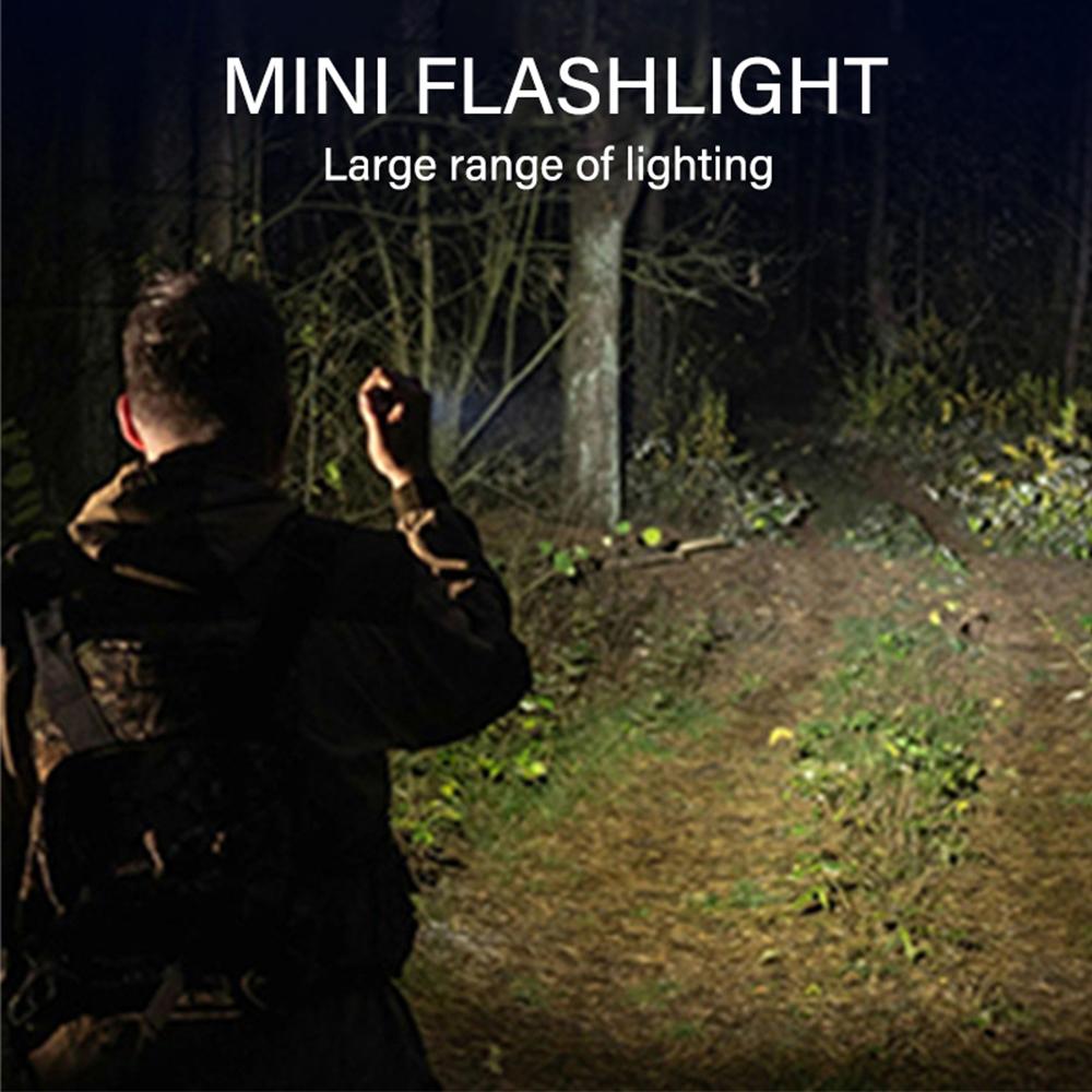 Portable Outdoor Flashlight, Four Lighting Modes, Pen Clip Design, Magnetic Bottom, USB Port Charging