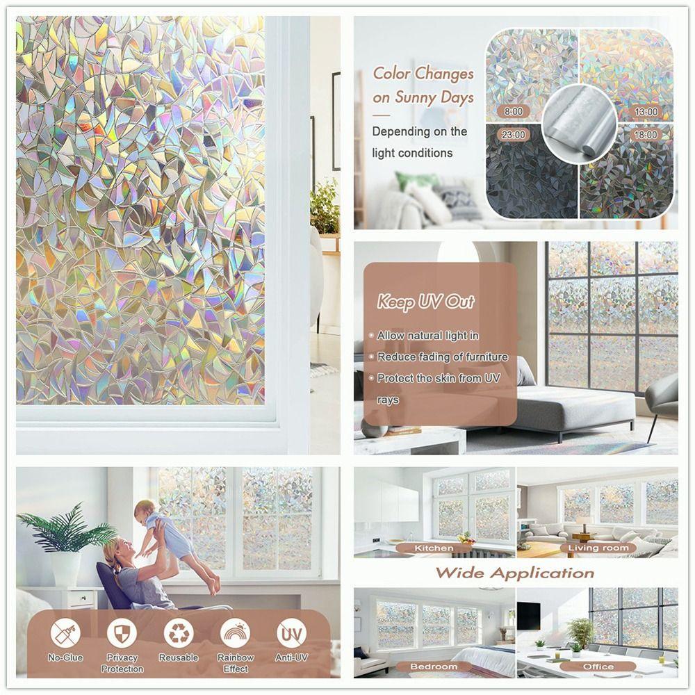 1 рулон 30/40/50/60 см оконной пленки матовые наклейки для конфиденциальности душевые окна радужная декорация