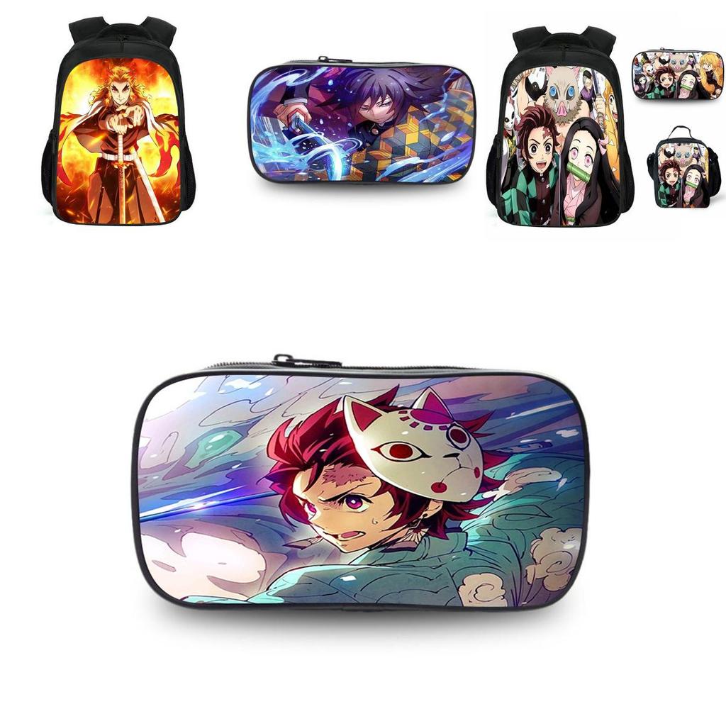 Универсальный рюкзак Demon Slayer Kimetsu No Yaiba с регулируемыми лямками и боковыми карманами
