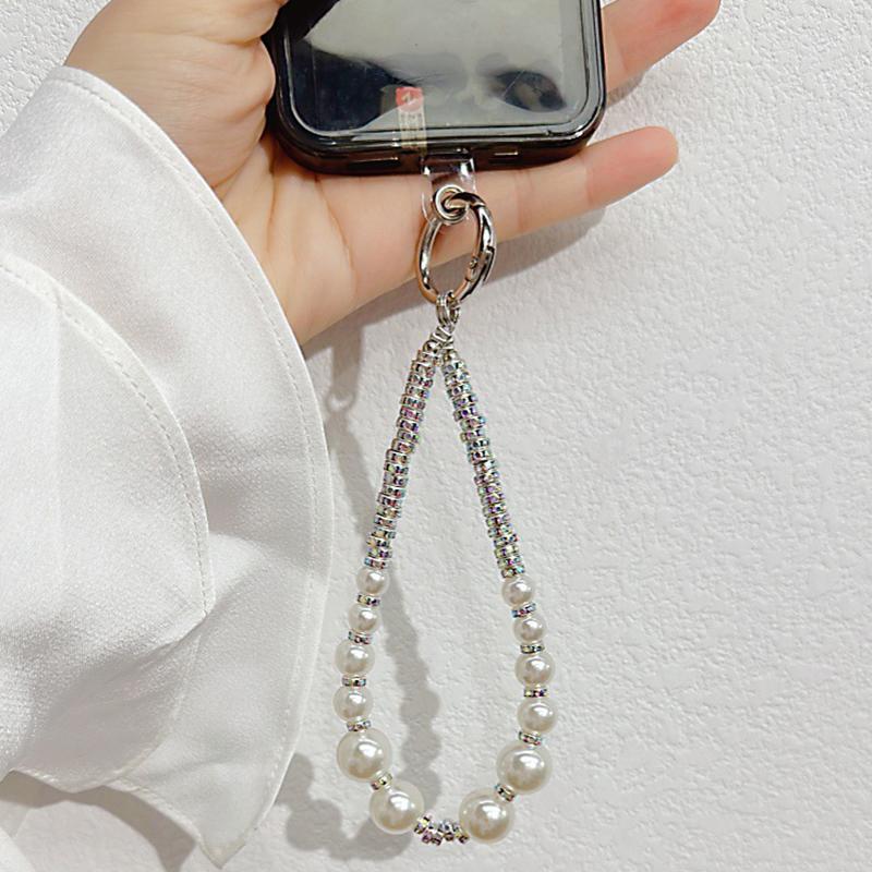 Mobile Phone Lanyard Wrist Short Style Carrying Chain Water Diamond Ball Luxurious Beading Universal Pendant Anti Loss Lanyard
