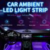 Неоновая 36 48 72 LED Подсветка салона автомобиля с USB, беспроводным пультом ДУ, управлением через музыкальное приложение, автоматическая RGB декоративная лампа для создания атмосферы