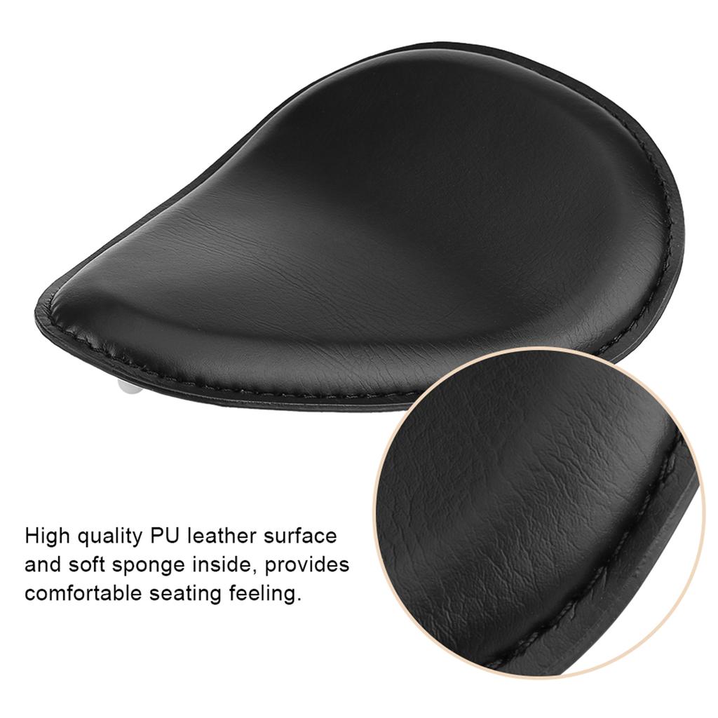 3-дюймовое черное кожаное сиденье для мотоцикла Solo с креплением на пружину для Chopper Bobber Custom