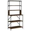 Baker s Shelf with 6 Shelves Smoked Oak Finish 90 x 40 x 180 cm Engineered Wood