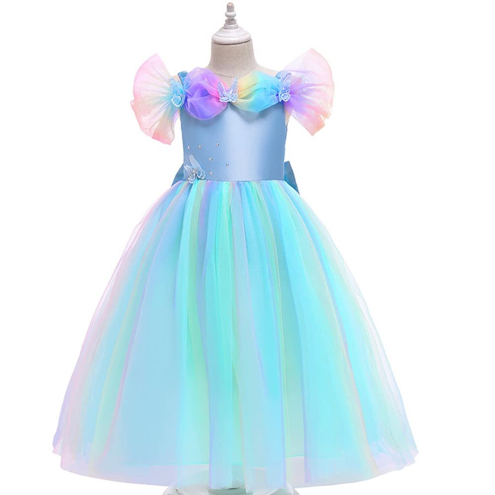Xuehoua Luo Princess Short Sleeve Tulle Cosplay Costume for Princess Cosplay Celebrations Dress, Kids' Dress, Girls, Costume, Transformation, Outfit,